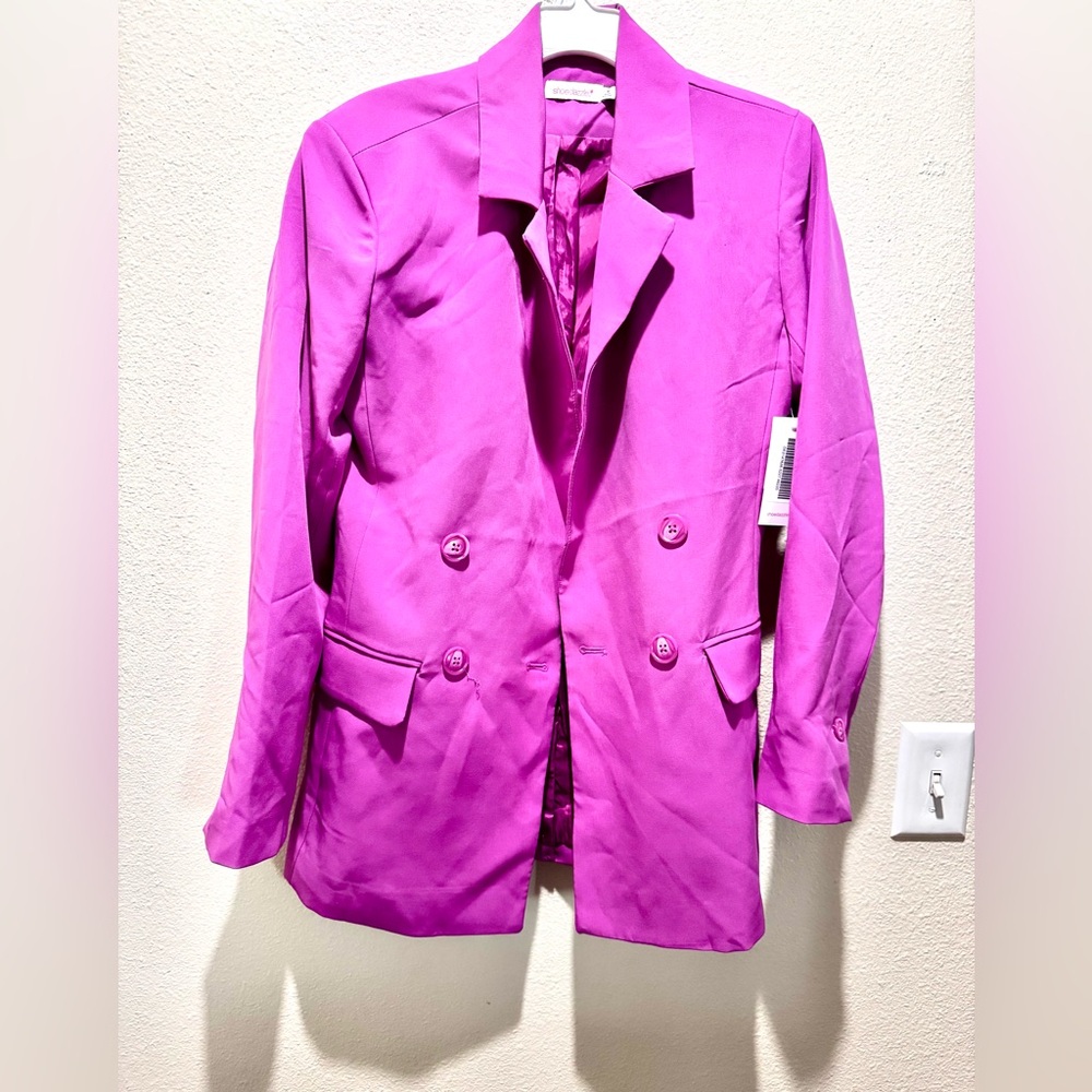 Shoe Dazzle Purple Blazer Structured Suit Jacket